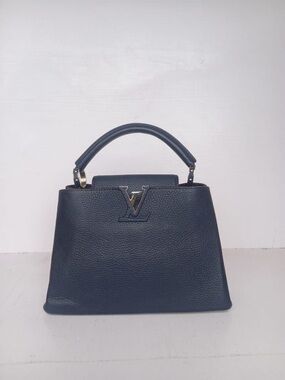 Louis Vuitton Dark Blue Capucines Small Top Handle Satchel MM